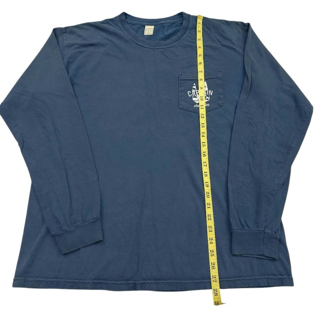 Chubbies Graphic Tee Mens Large Blue Cotton Long Sleeve Crew Neck Pocket Beach - Picture 9 of 10